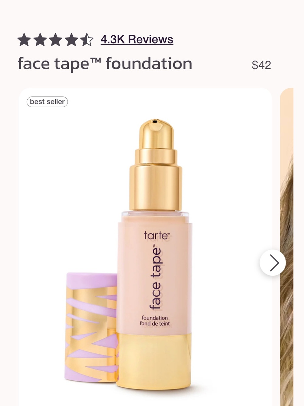 tarte Face Tape™ Foundation — Fair Beige/12B -NIB - Picture 3 of 11